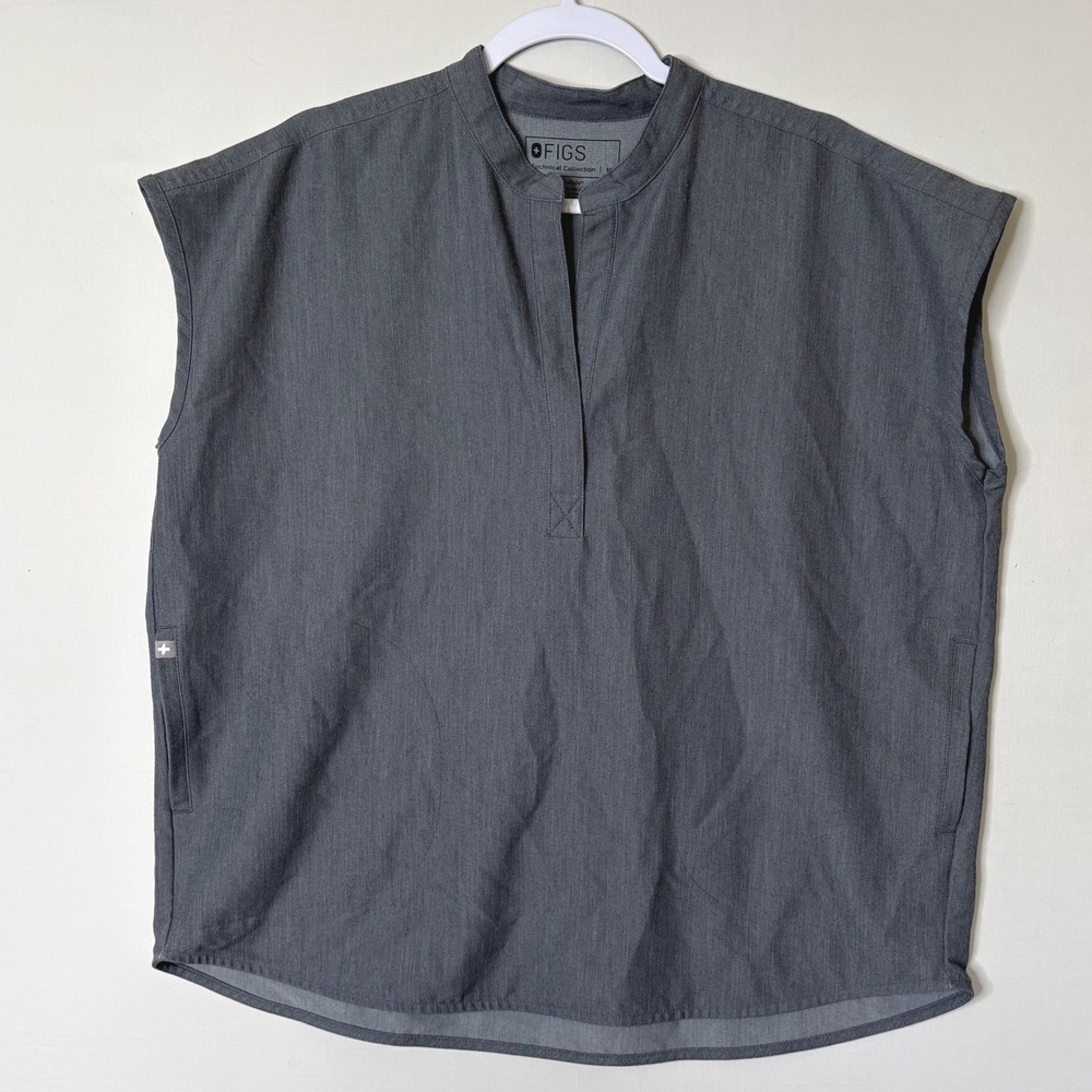 FIGS Rafaela Oversized Scrub Top Medium Graphite Gray Technical Minimalist Gorp